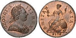 1/2 Penny Königreich Großbritannien (1707-1801) Bronze Georg III (1738-1820)