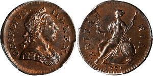 1/2 Penny Königreich Großbritannien (1707-1801) Bronze Georg III (1738-1820)