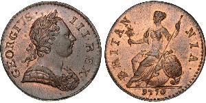 1/2 Penny Königreich Großbritannien (1707-1801) Bronze Georg III (1738-1820)