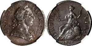 1/2 Penny Königreich Großbritannien (1707-1801) Bronze Georg III (1738-1820)