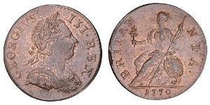 1/2 Penny Königreich Großbritannien (1707-1801) Bronze Georg III (1738-1820)