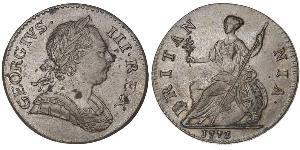 1/2 Penny Königreich Großbritannien (1707-1801) Bronze Georg III (1738-1820)