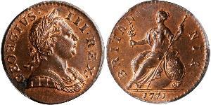 1/2 Penny Königreich Großbritannien (1707-1801) Bronze Georg III (1738-1820)
