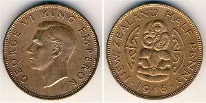 1/2 Penny Neuseeland Bronze 