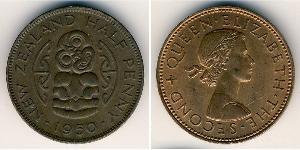 1/2 Penny Neuseeland Bronze 