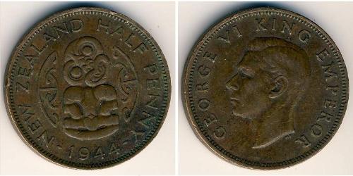 1/2 Penny Nouvelle-Zélande Bronze 
