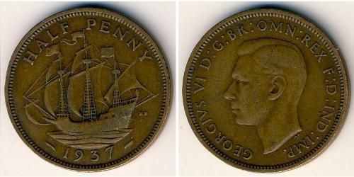 1/2 Penny Royaume-Uni Bronze 
