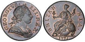 1/2 Penny Royaume de Grande-Bretagne (1707-1801) Bronze George III (1738-1820)