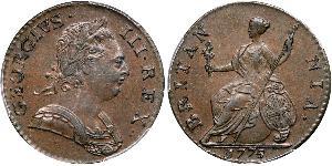 1/2 Penny Royaume de Grande-Bretagne (1707-1801) Bronze George III (1738-1820)