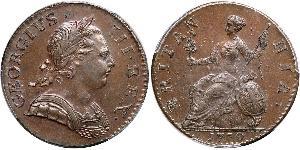1/2 Penny Royaume de Grande-Bretagne (1707-1801) Bronze George III (1738-1820)
