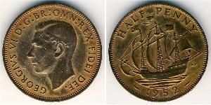 1/2 Penny Vereinigtes Königreich Bronze 