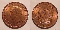 1/2 Penny Vereinigtes Königreich (1922-) Bronze Georg VI (1895-1952)