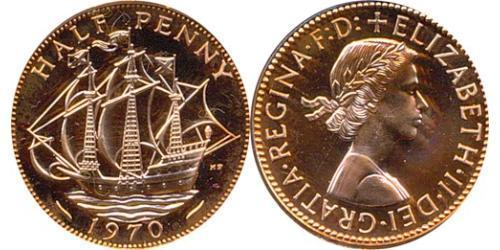 1/2 Penny Vereinigtes Königreich (1922-) Bronze Elizabeth II (1926-2022)