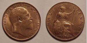 1/2 Penny Vereinigtes Königreich von Großbritannien und Irland (1801-1922) Bronze Eduard VII (1841-1910)