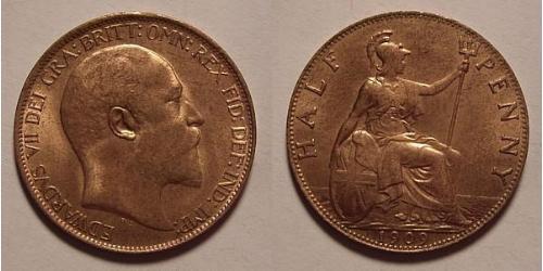1/2 Penny Vereinigtes Königreich von Großbritannien und Irland (1801-1922) Bronze Eduard VII (1841-1910)