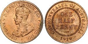 1/2 Penny Australia (1788 - 1939) Bronzo Giorgio V (1865-1936)