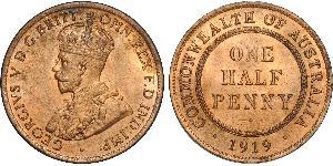 1/2 Penny Australia (1788 - 1939) Bronzo Giorgio V (1865-1936)