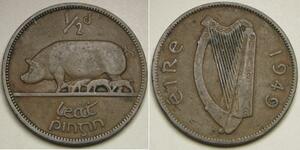 1/2 Penny Irlanda (1922 - ) Bronzo 