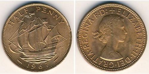 1/2 Penny Regno Unito  Bronzo 