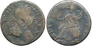1/2 Penny Regno Unito di Gran Bretagna (1707-1801) Bronzo Giorgio III (1738-1820)