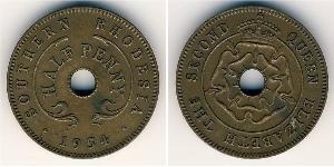1/2 Penny Southern Rhodesia (1923-1980) Bronzo Elisabetta II (1926-2022)