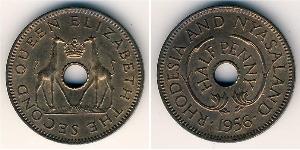1/2 Penny Southern Rhodesia (1923-1980) Bronzo 