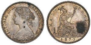 1/2 Penny Reino Unido Cobre Victoria (1819 - 1901)