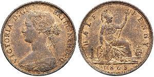 1/2 Penny Reino Unido Cobre Victoria (1819 - 1901)