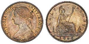 1/2 Penny Reino Unido Cobre Victoria (1819 - 1901)
