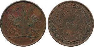 1/2 Penny Santa Helena (1981 - ) Cobre 