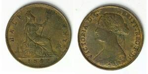 1/2 Penny Royaume-Uni Cuivre Victoria (1819 - 1901)