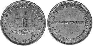 1/2 Penny Ôstralie (1788 - 1939) Cuivre 