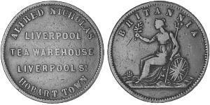 1/2 Penny Ôstralie (1788 - 1939) Cuivre 