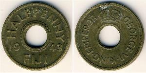 1/2 Penny Fiji (1970 - ) Laiton 