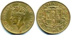 1/2 Penny Jamaika (1962 - ) Messing/Nickel Georg VI (1895-1952)