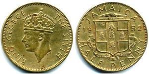 1/2 Penny Jamaika (1962 - ) Messing/Nickel Georg VI (1895-1952)