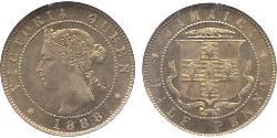 1/2 Penny Jamaica (1962 - ) Níquel/Cobre Victoria (1819 - 1901)