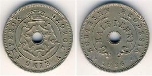 1/2 Penny Southern Rhodesia (1923-1980) Níquel/Cobre 