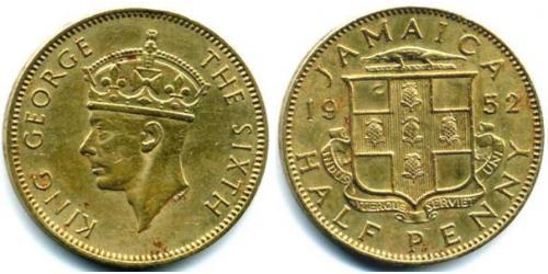 1/2 Penny Jamaica (1962 - ) Níquel/Latón Jorge VI (1895-1952)