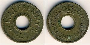 1/2 Penny Fiji (1970 - ) Ottone 