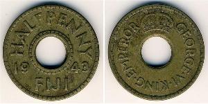 1/2 Penny Fiji (1970 - ) Ottone 