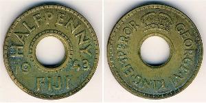1/2 Penny Fiji (1970 - ) Ottone 