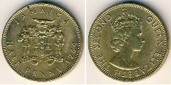 1/2 Penny Giamaica (1962 - ) Ottone 