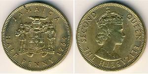 1/2 Penny Giamaica (1962 - ) Ottone 