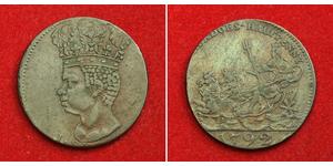 1/2 Penny Barbados Rame 