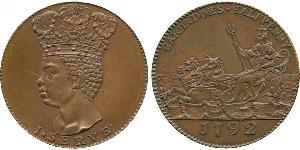 1/2 Penny Barbados Rame 