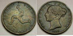 1/2 Penny Isola di Man Rame 