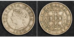 1/2 Penny Giamaica (1962 - ) Rame/Nichel Vittoria (1819 - 1901)