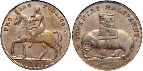 1/2 Penny Reino de Gran Bretaña (1707-1801)  