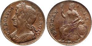 1/2 Penny Reino de Inglaterra (927-1649,1660-1707)  Carlos II (1630-1685)